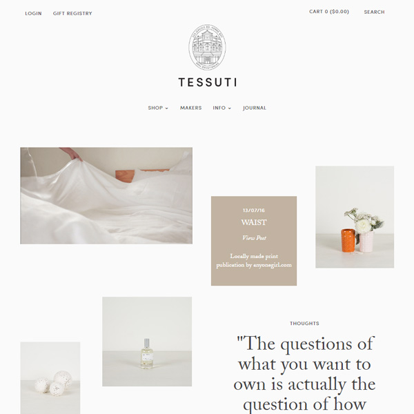 Tessuti website thumbnail