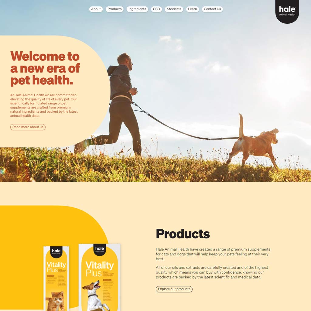 Hale Animal Health homepage